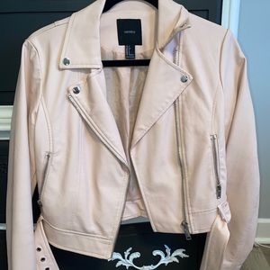 Light Pink Faux Leather Jacket